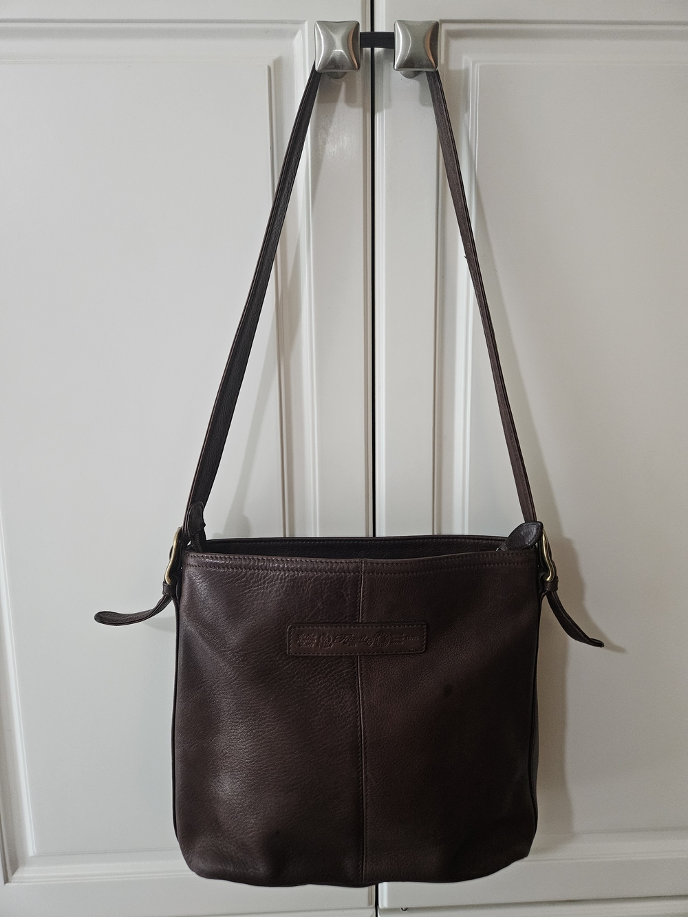 Y2k 90s Vintage Fossil Brown Leather Shoulder Bag Boho Earthy Grunge Academia